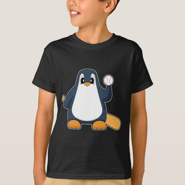 Camiseta Pinguim Baseball Baco (Frente)