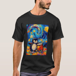 Camiseta Pinguim Bateria Aviário Noturno Estrelado