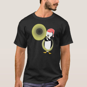 Camiseta Pinguim Bebê Tocando Tuba