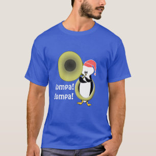 Camiseta Pinguim Bebê Tocando Tuba Personalizável
