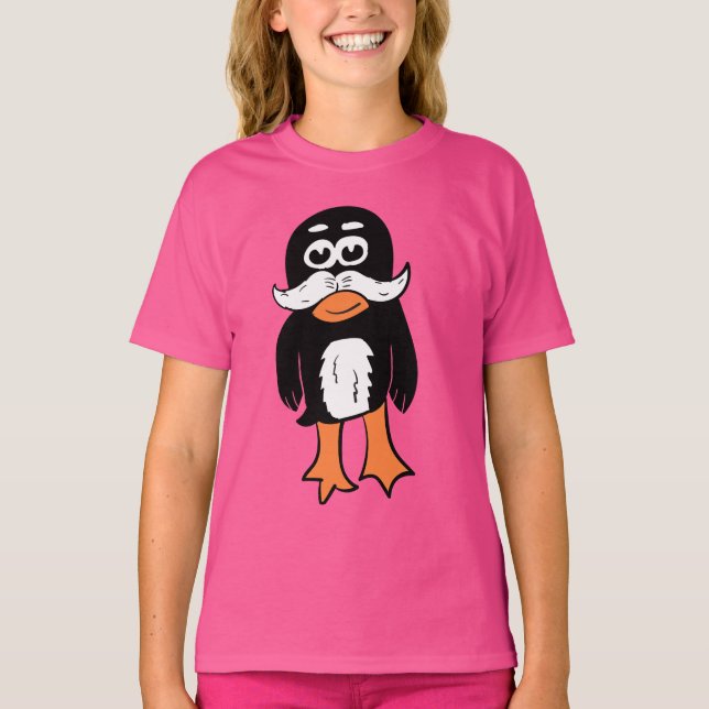 Camiseta Pinguim Bigode (Frente)