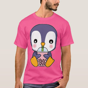 Camiseta Pinguim Boba Bubble milk Tea Kawaii Cute Animal Lo