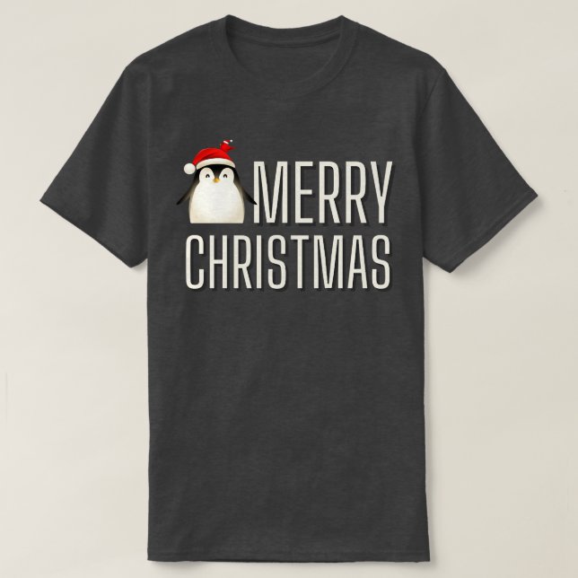 Camiseta Pinguim Bonito Feliz Natal (Frente do Design)