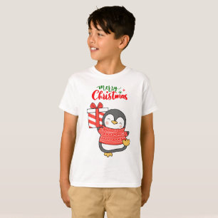 Camiseta Pinguim Bonito Feliz Natal