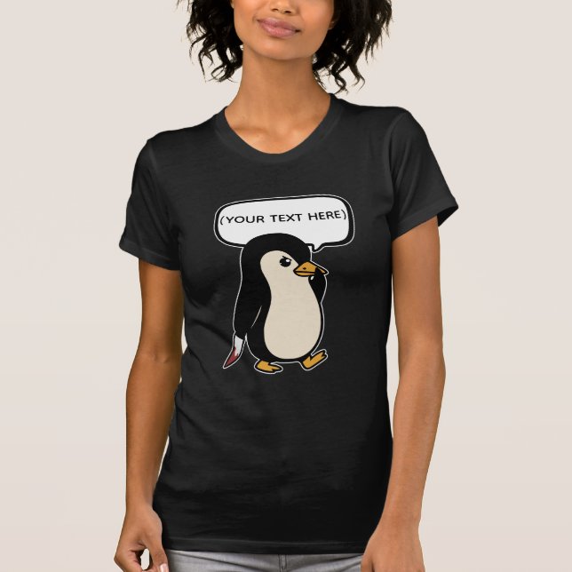 Camiseta Pinguim bonito, mas malicioso (Frente)