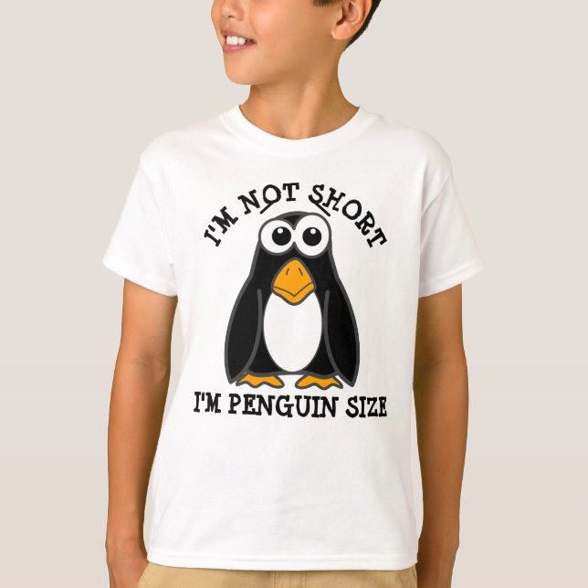 Camiseta Pinguim Bonito Não Sou Pequena Citação Engraçado (Frente)