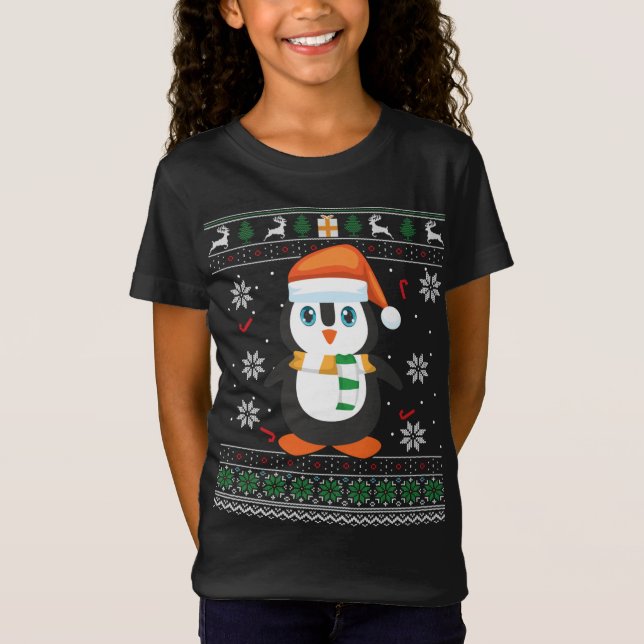 Camiseta Pinguim Bonito Natal Feio (Frente)