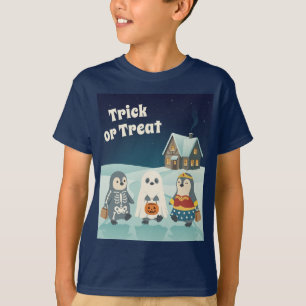Camiseta Pinguim Bonito no Halloween Doces ou Travessuras