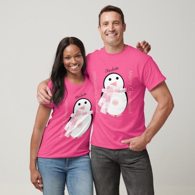 Camiseta Pinguim Bonito Personalizado Natal (Unissex)