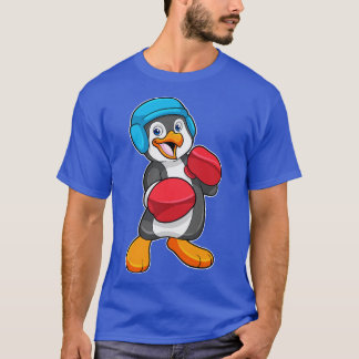 Camiseta Pinguim Boxeando com Luvas de Boxe Capacete