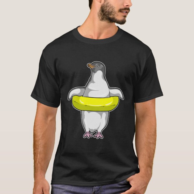 Camiseta Pinguim com anel de Natação (Frente)