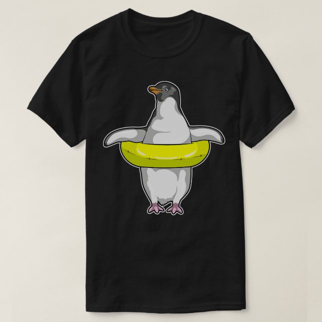 Camiseta Pinguim com anel de Natação (Frente do Design)
