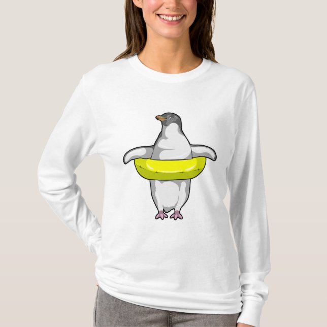 Camiseta Pinguim com anel de Natação (Frente)