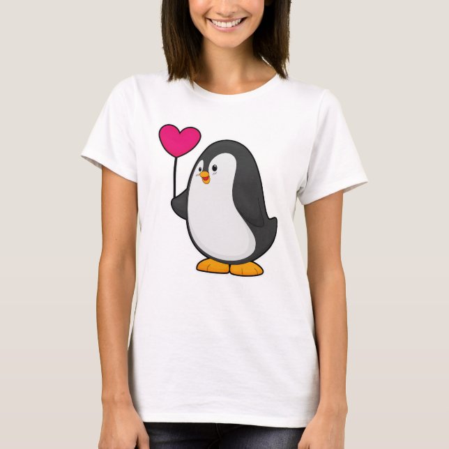 Camiseta Pinguim com balão de coração (Frente)
