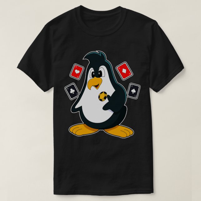 Camiseta Pinguim com cartões 1 (Frente do Design)