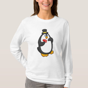 Camiseta Pinguim com chapéu no Poker com cartões Poker