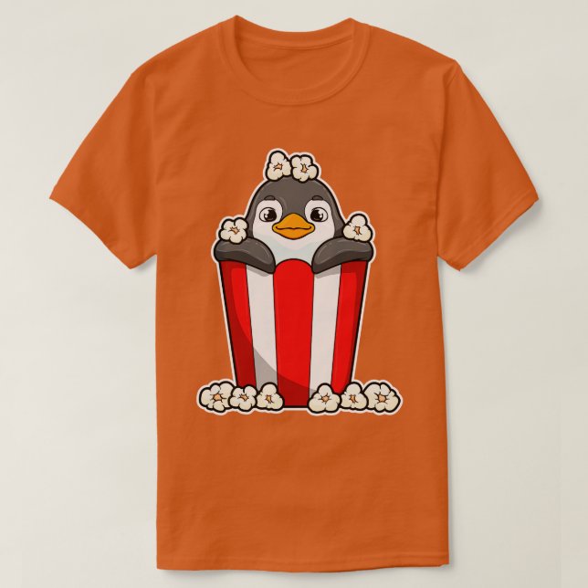 Camiseta Pinguim com cone de pipoca (Frente do Design)