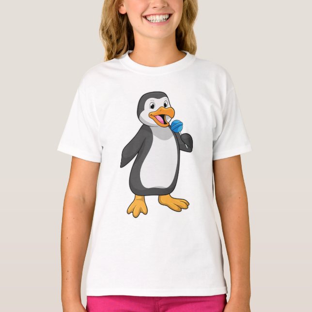 Camiseta Pinguim com doces de pirulito (Frente)
