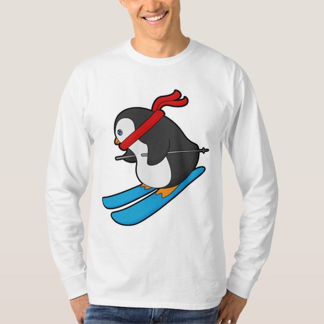 Camiseta Pinguim com esqui (Frente)