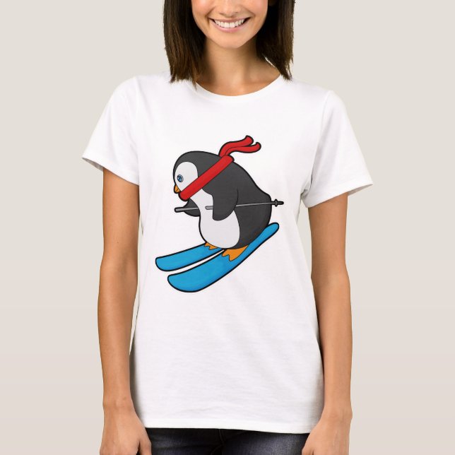Camiseta Pinguim com esqui (Frente)