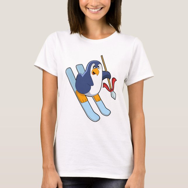 Camiseta Pinguim com esqui (Frente)