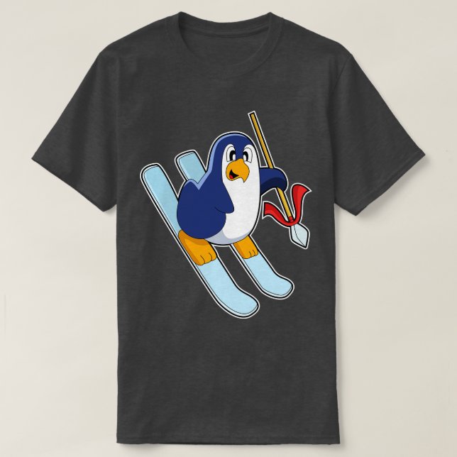 Camiseta Pinguim com esqui (Frente do Design)