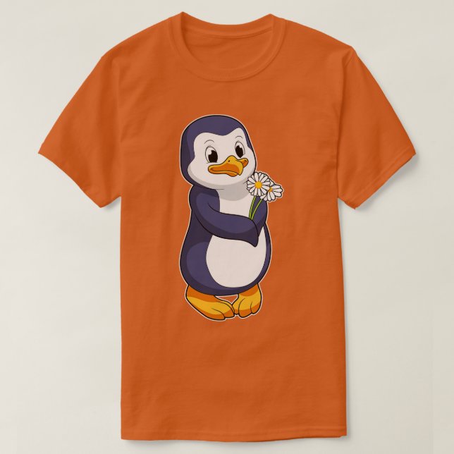 Camiseta Pinguim com Margarida (Frente do Design)