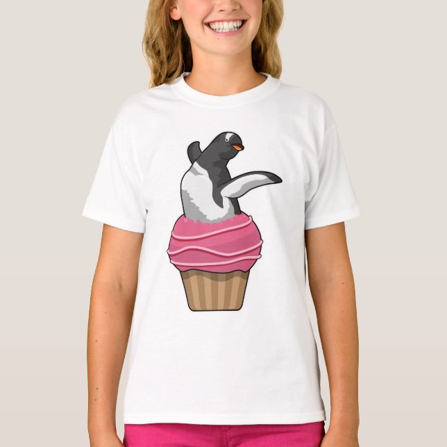 Camiseta Pinguim com Muffin (Frente)