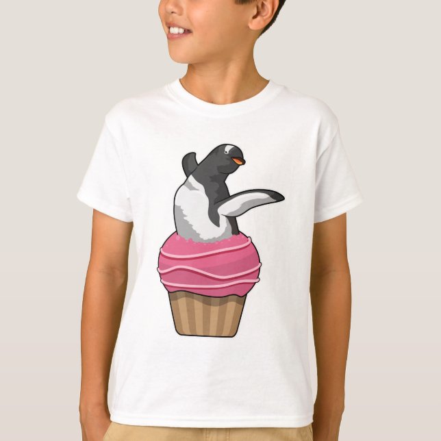 Camiseta Pinguim com Muffin (Frente)