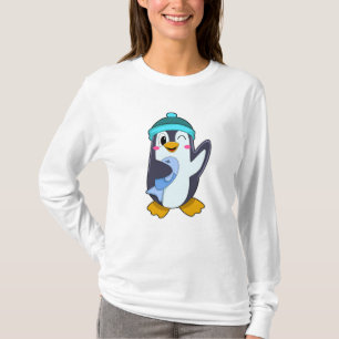 Camiseta Pinguim com Peixe e Chapéu
