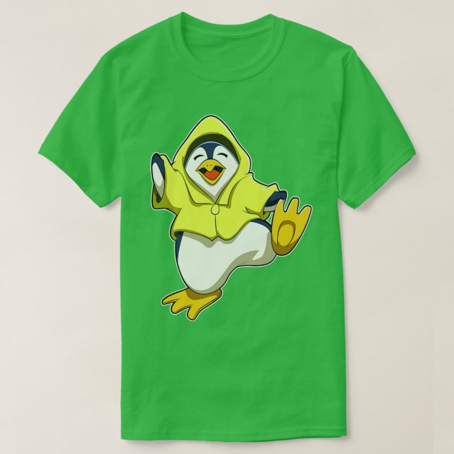 Camiseta Pinguim com Raincoat (Frente do Design)