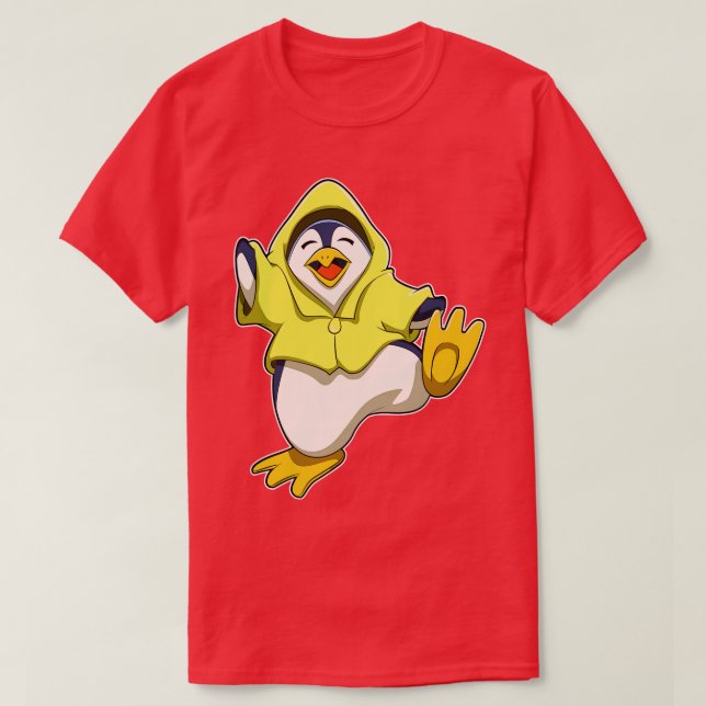 Camiseta Pinguim com Raincoat (Frente do Design)