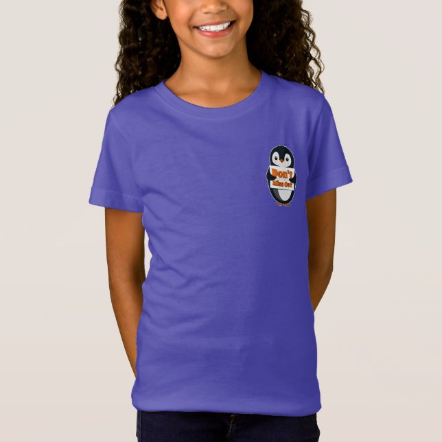 Camiseta Pinguim com Sinal de Não Perca (Frente)
