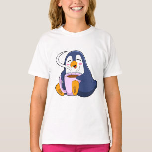 Camiseta Pinguim com taça de café