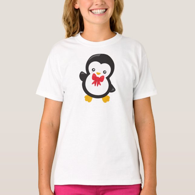 Camiseta Pinguim Com Torneira De Vaca, Pinguim Bonito, Ping (Frente)