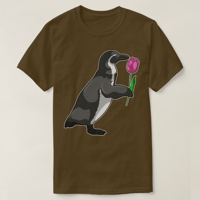 Camiseta Pinguim com Tulipa (Frente do Design)