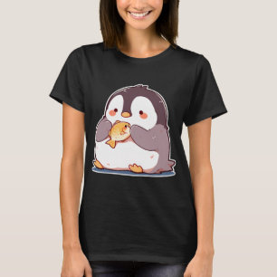 Camiseta Pinguim com um peixe