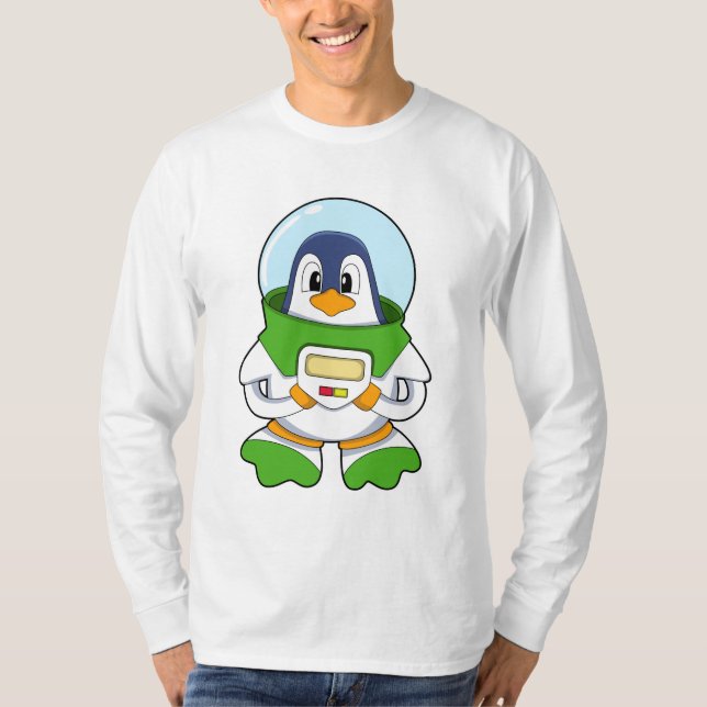 Camiseta Pinguim como astronauta com fantasia (Frente)