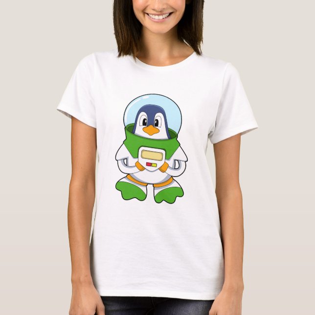 Camiseta Pinguim como astronauta com fantasia (Frente)