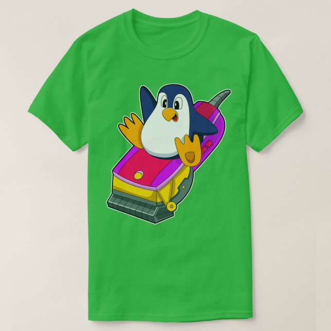 Camiseta Pinguim como Cabeleireiro com Navalha (Frente do Design)