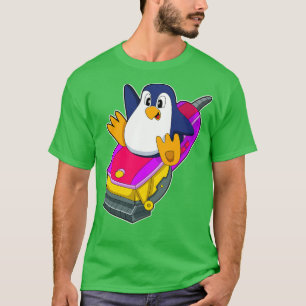 Camiseta Pinguim como Cabeleireiro com Navalha