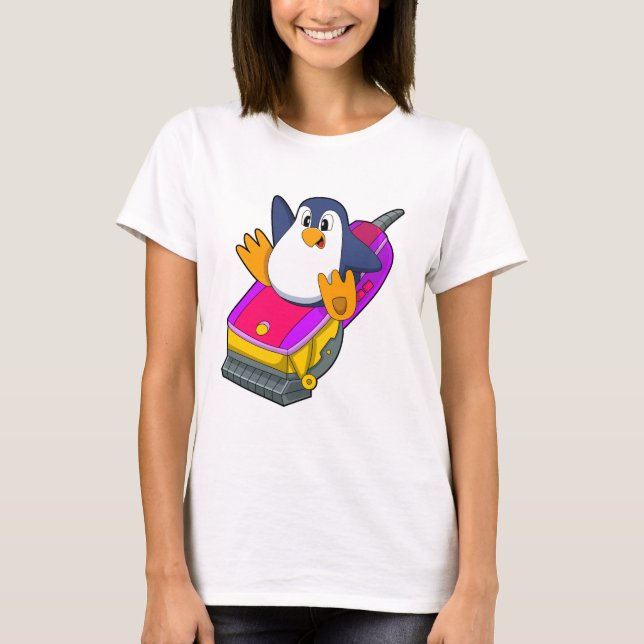 Camiseta Pinguim como cabeleireiro com Razor (Frente)