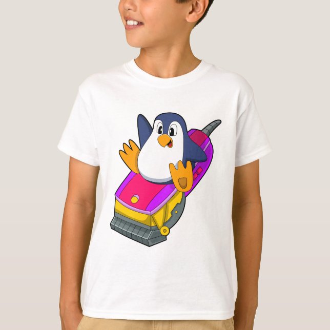 Camiseta Pinguim como cabeleireiro com Razor (Frente)