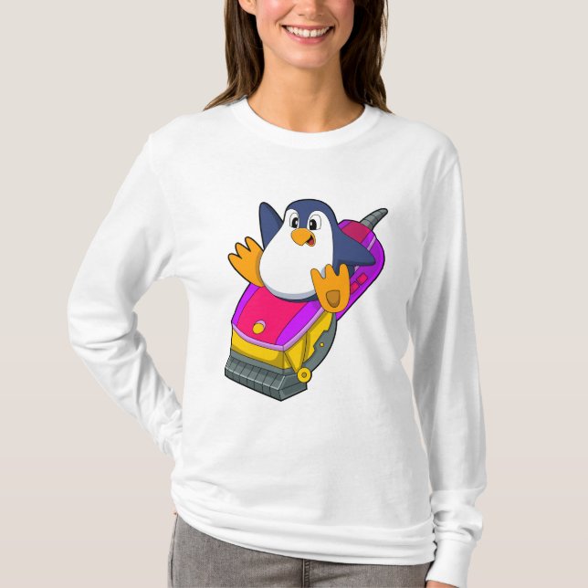 Camiseta Pinguim como cabeleireiro com Razor (Frente)