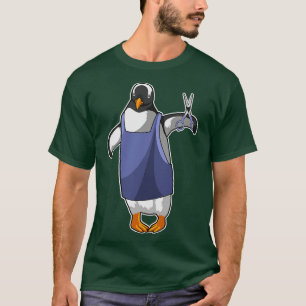Camiseta Pinguim como Cabeleireiro com Tesoura