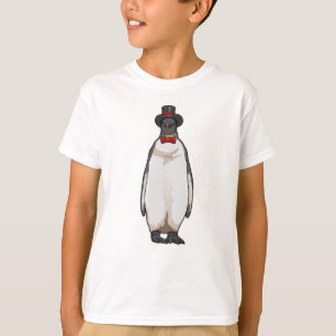 Camiseta Pinguim como cavalheiro com chapéu