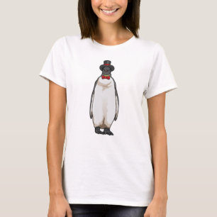 Camiseta Pinguim como cavalheiro com chapéu
