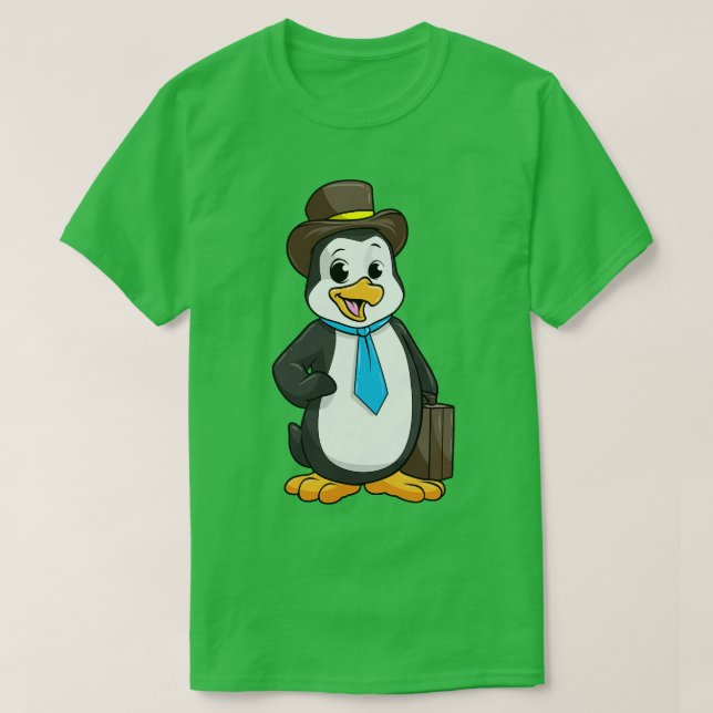 Camiseta Pinguim como Empreendedor com Briefcase (Frente do Design)