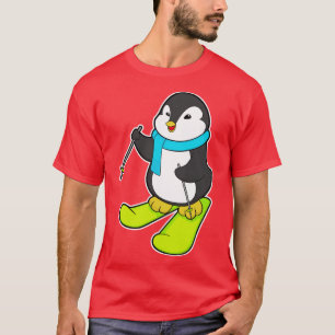 Camiseta Pinguim como esquiador com Esqui 2