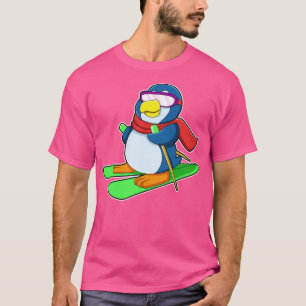 Camiseta Pinguim como esquiador com óculos de sol Ski Scarf